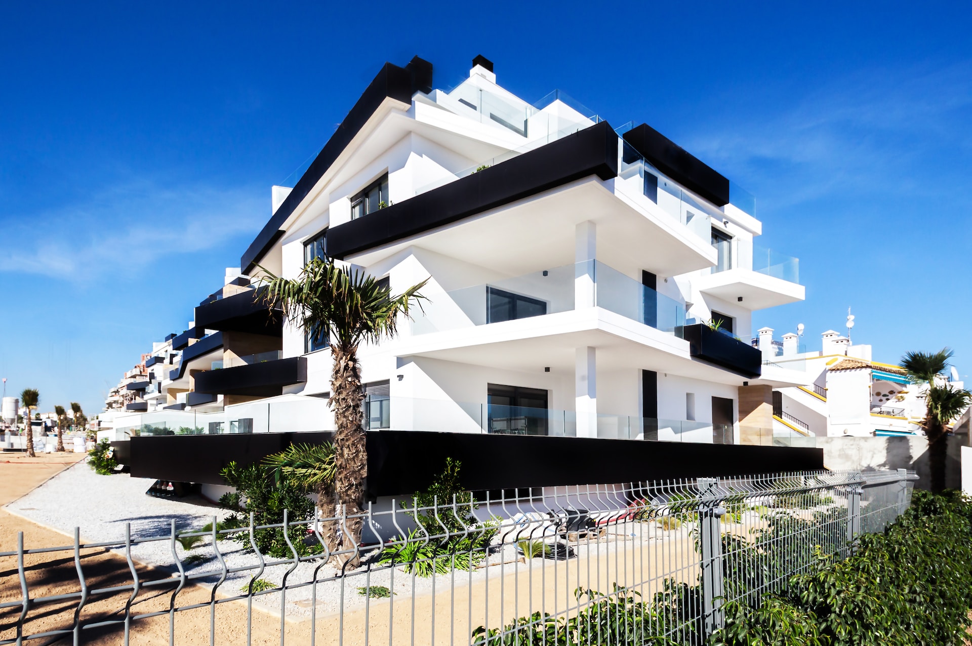 white and black modern style home