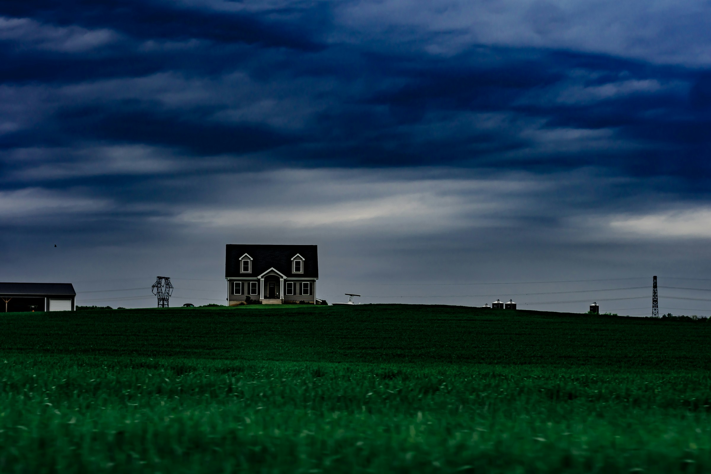 incoming storm over house