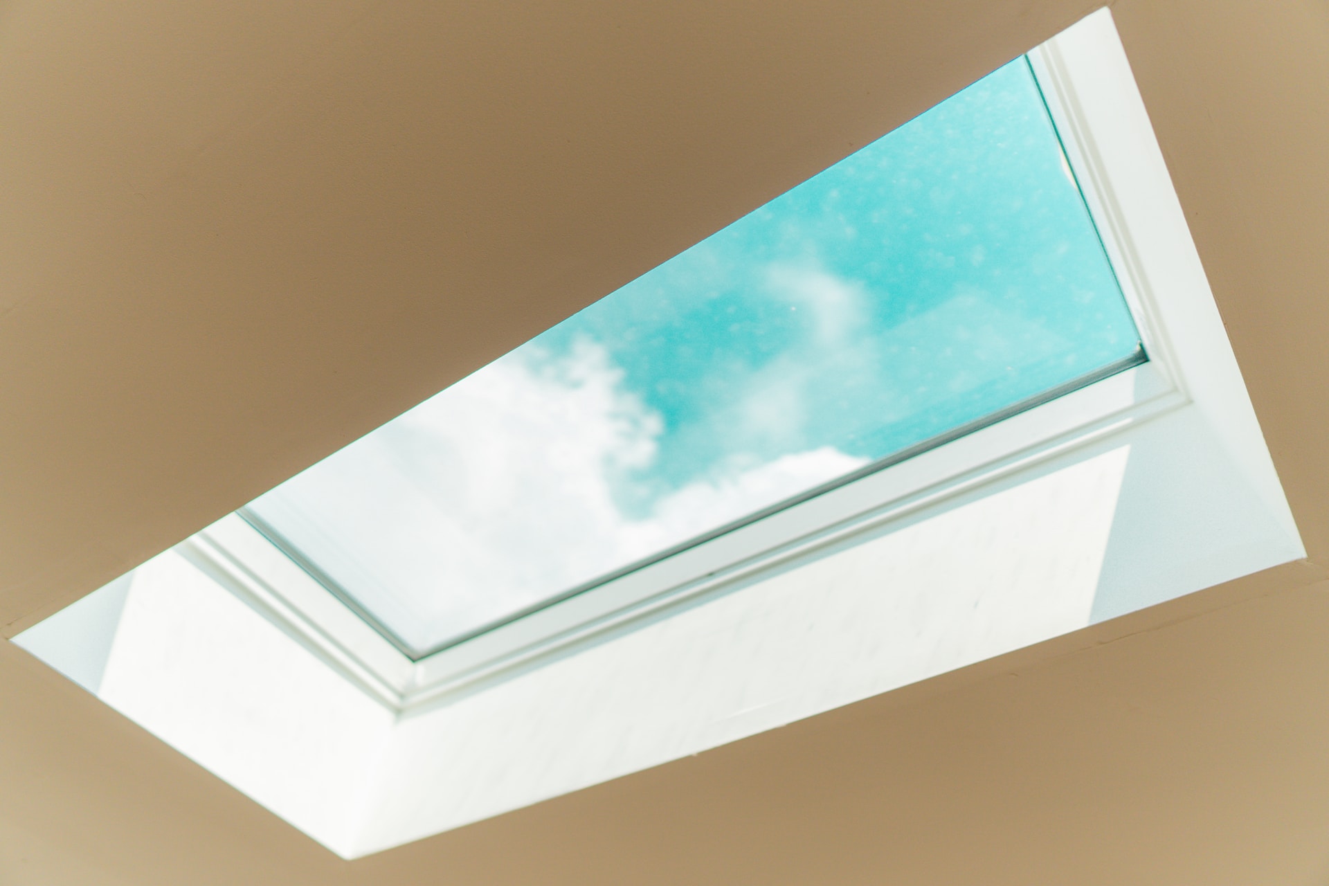 skylight on beige ceiling