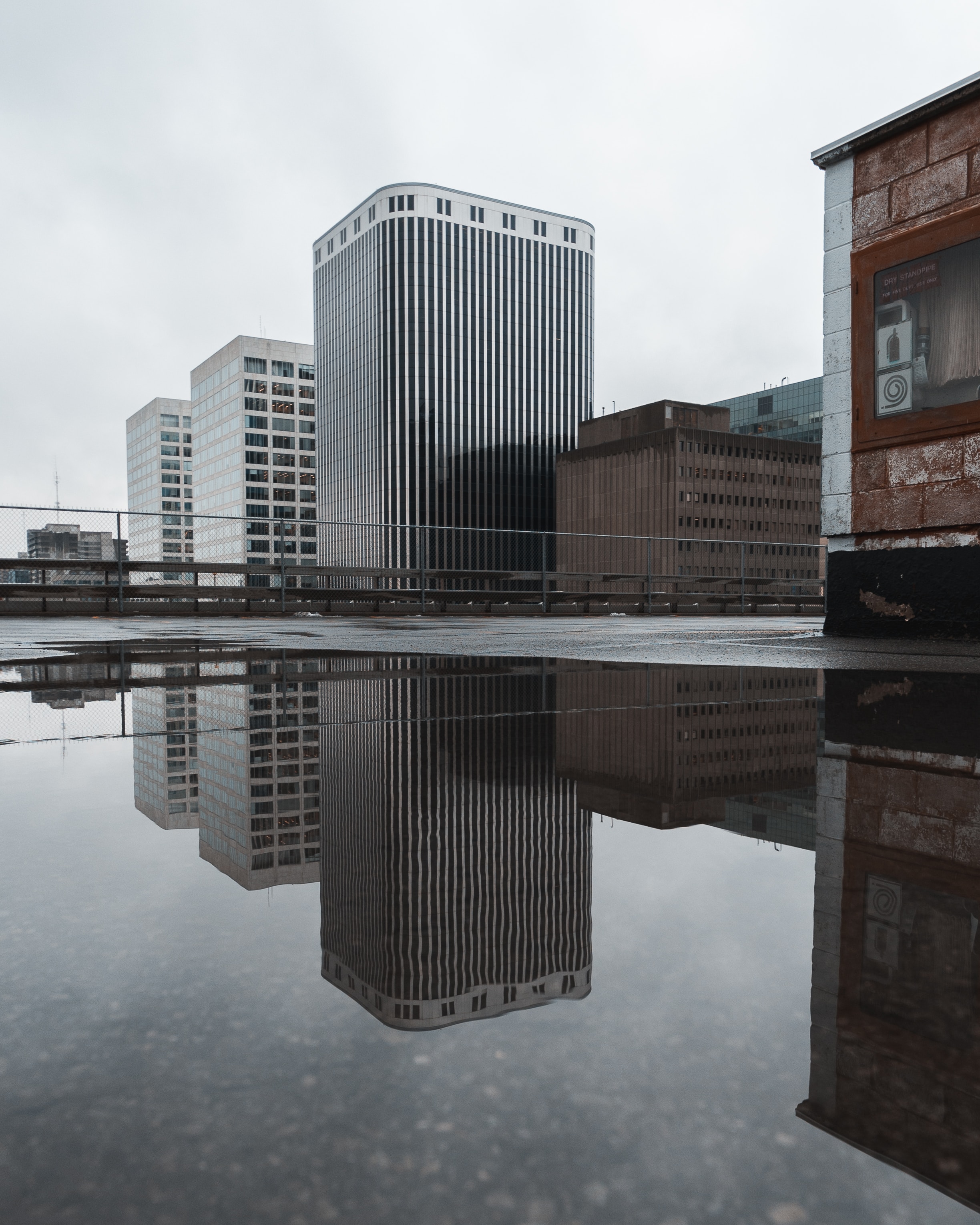 water pooling on commercial roof