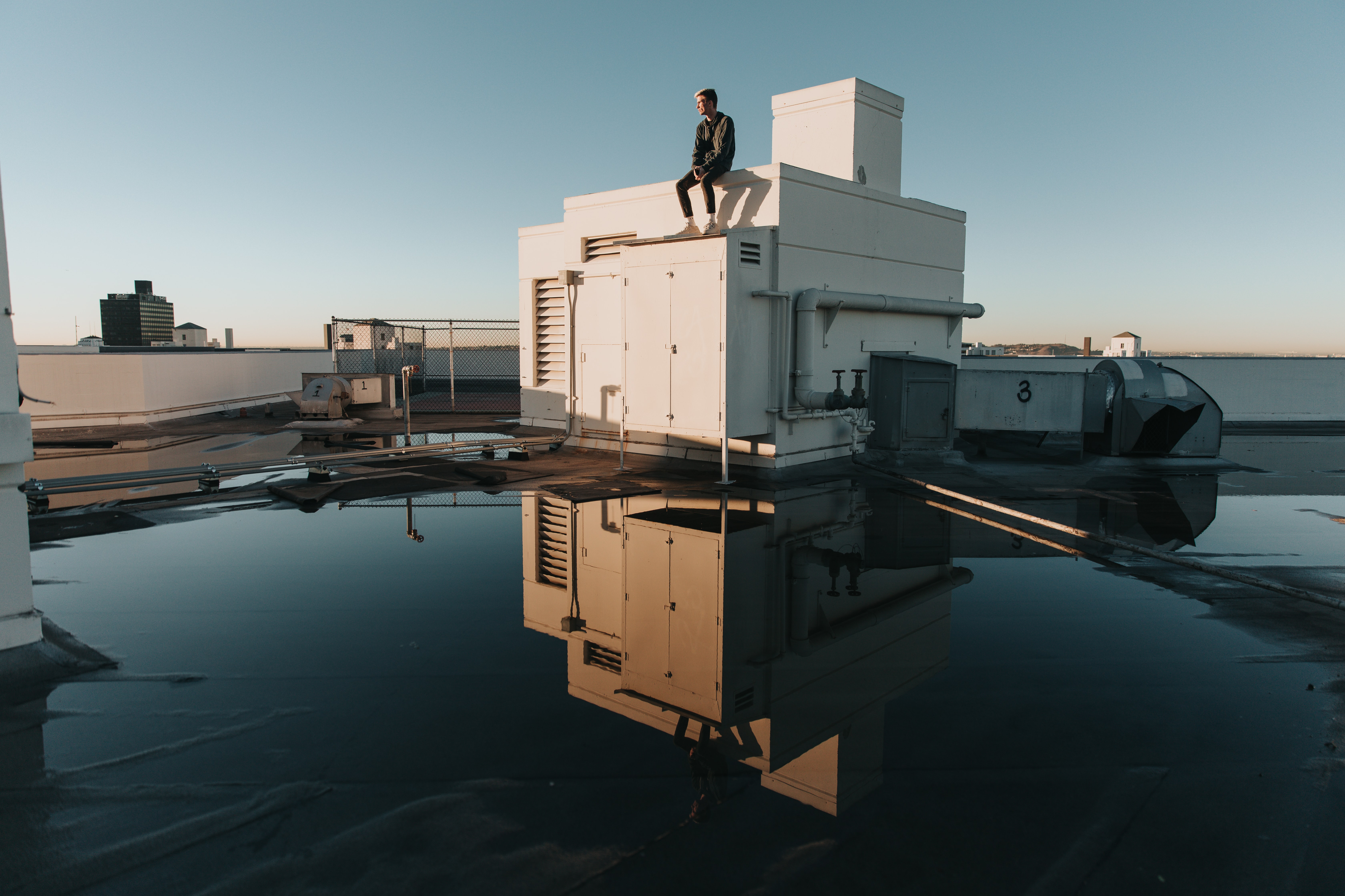 water ponding on commercial roof