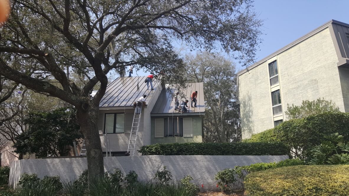RoofCrafters on roof