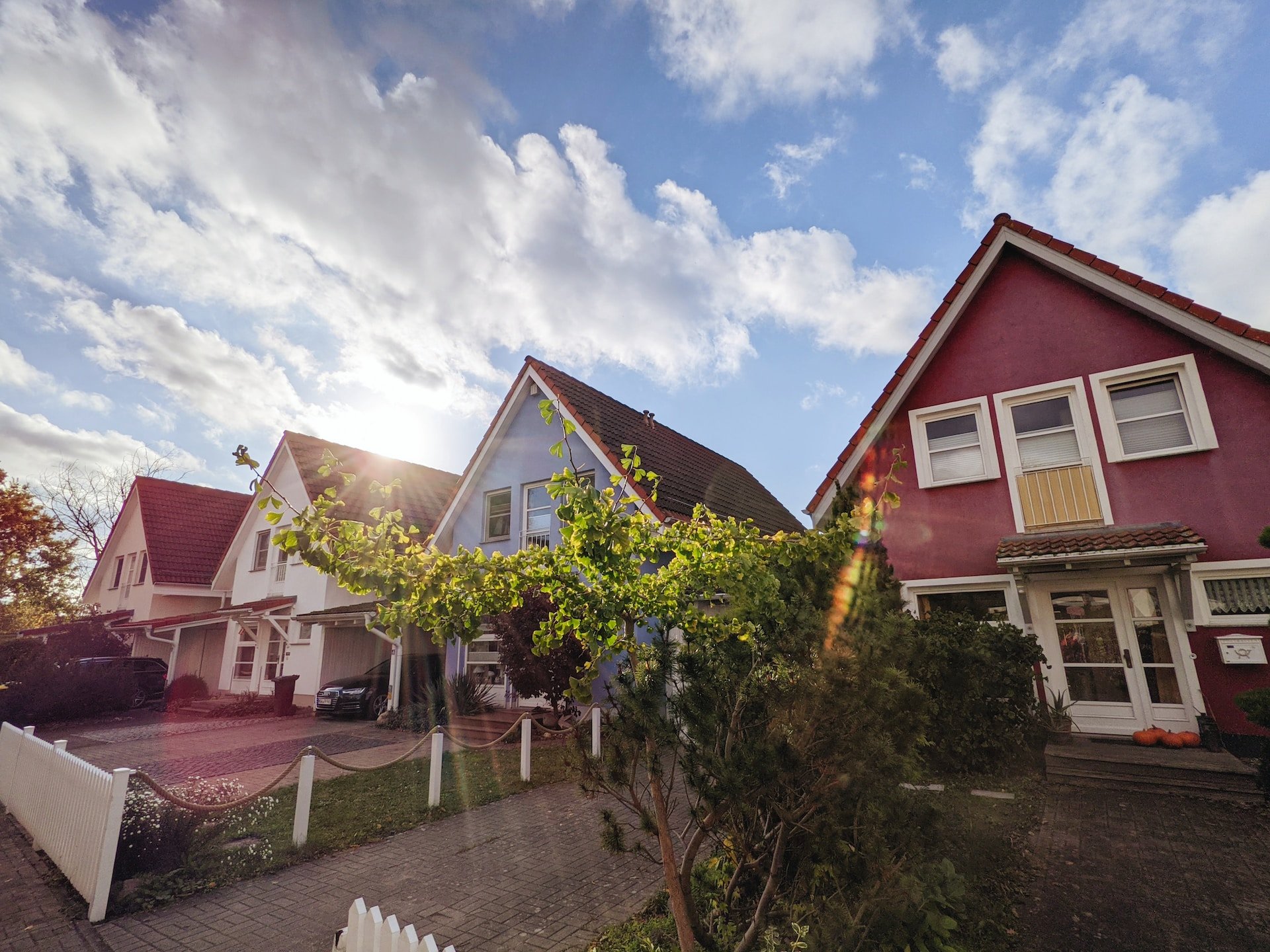 vibrant colored suburban homes