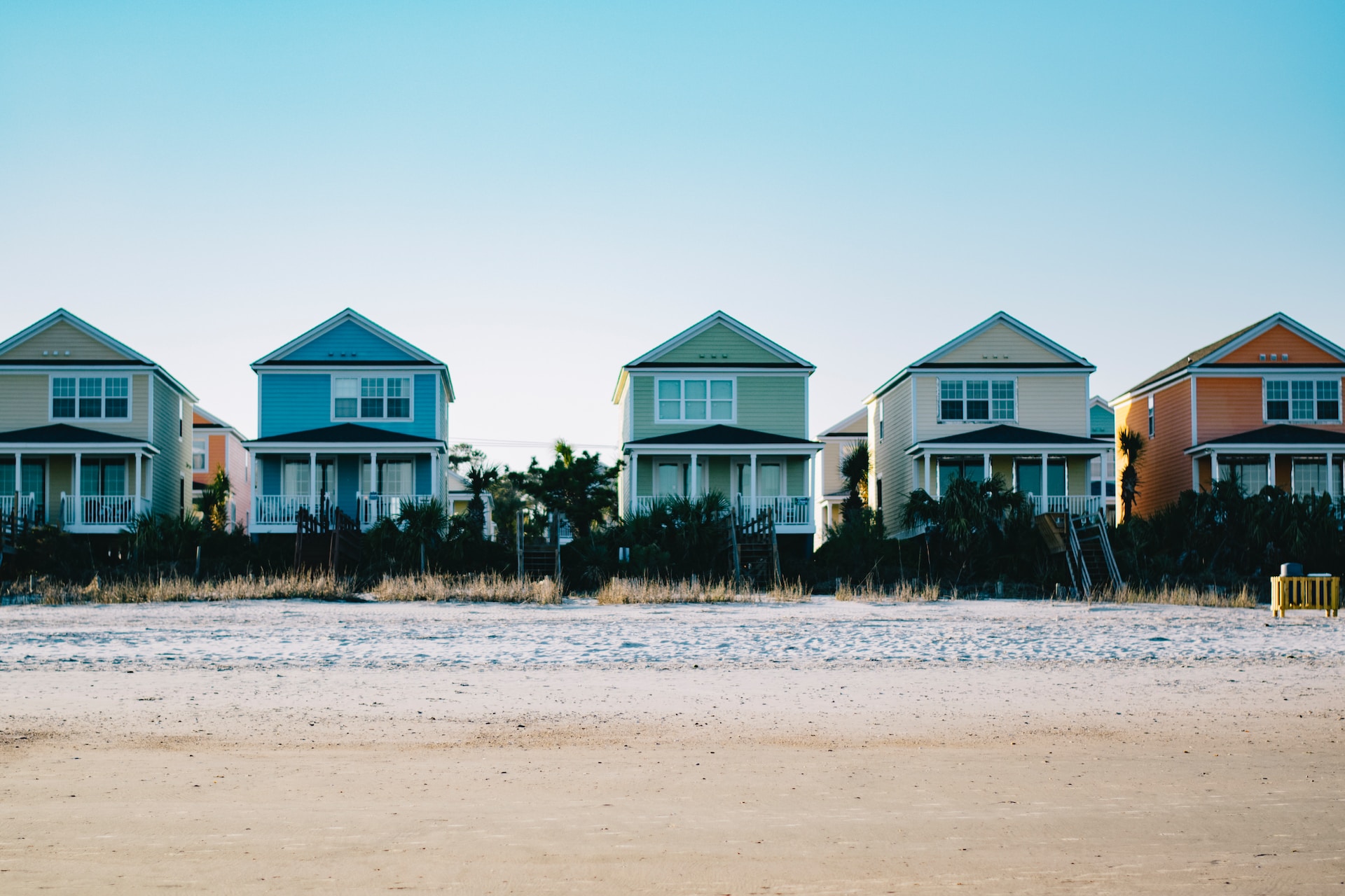 colorful houses on beach