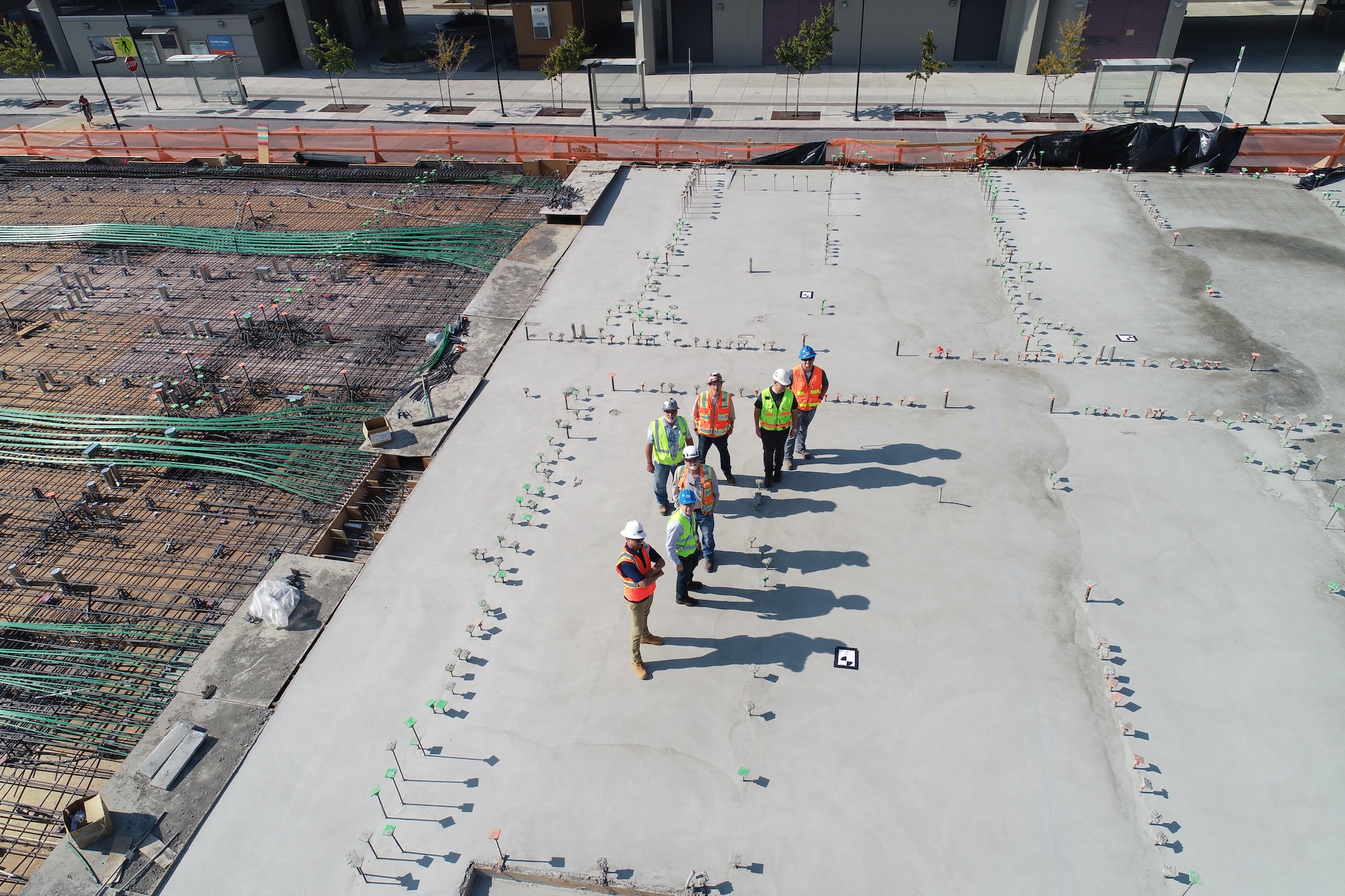 workers on flat roof