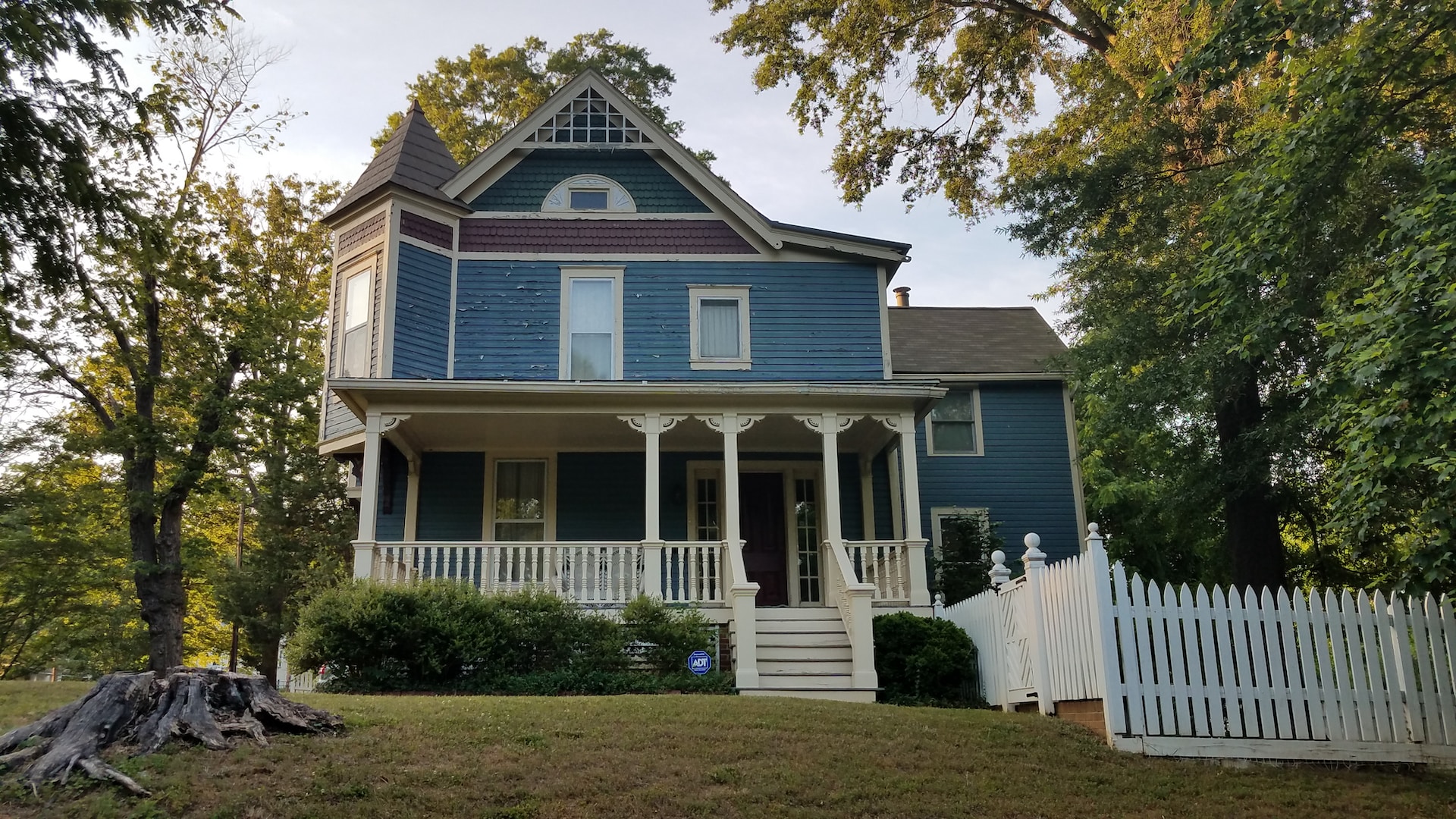 blue victorian home