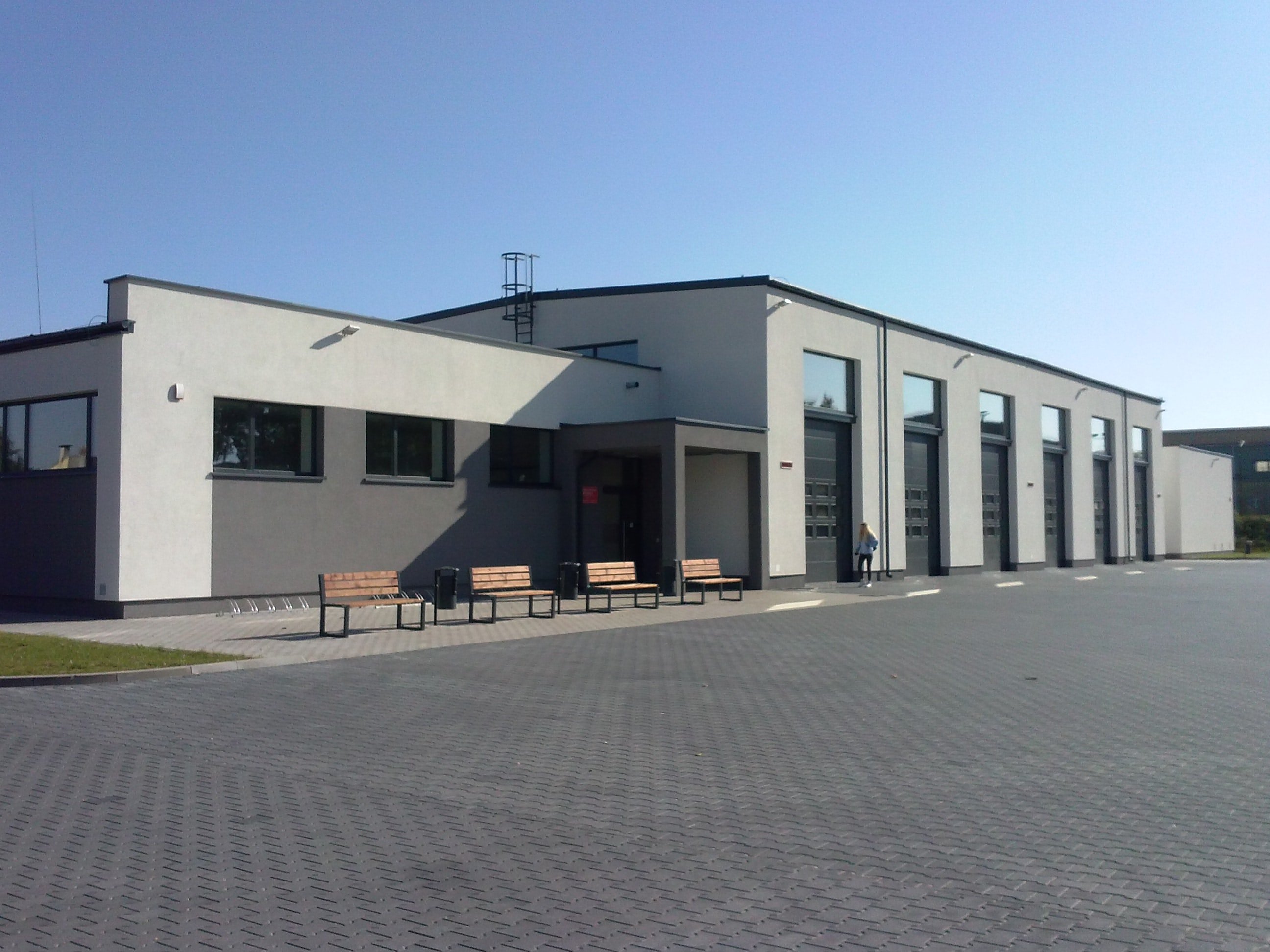 large commercial building with flat roof
