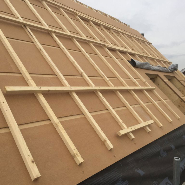 wood fiberboard on roof